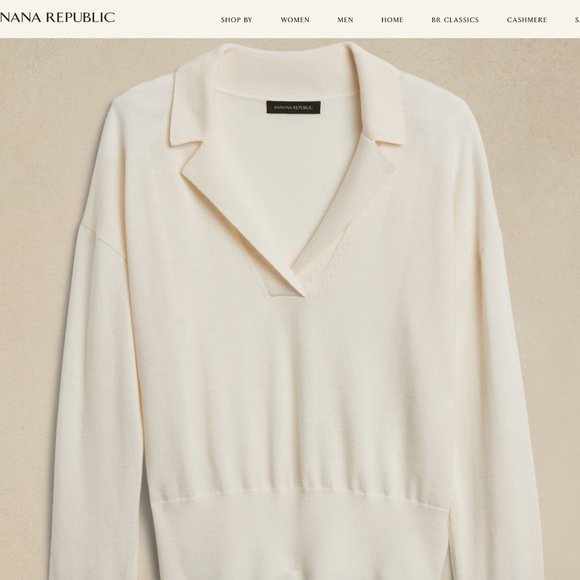 Not from outlet, NWT, Banana Republic  BELLA MERINO SWEATER POLO XL - Picture 3 of 5